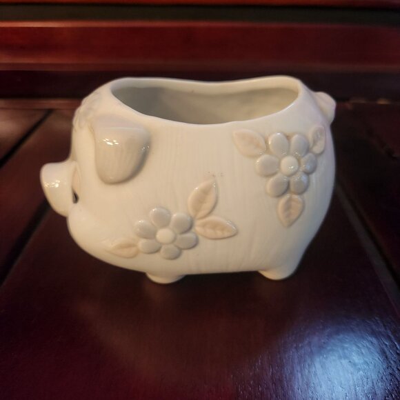 Ardco Fine Quality Ceramic Pig Planter With Floral Design Made In Japan - Picture 4 of 8